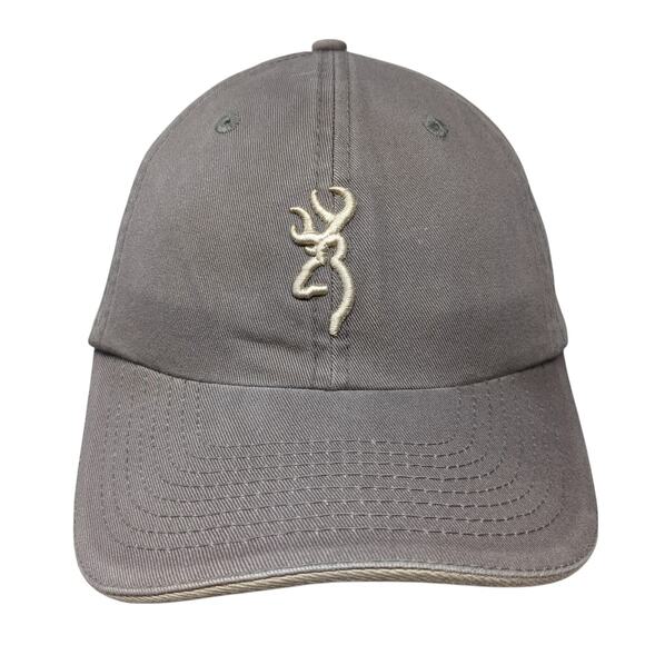 Browning Strapback Hat Gray One Size Embroidered Logo Adjustable 6 Panel - Picture 1 of 9